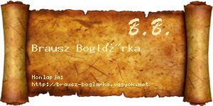 Brausz Boglárka névjegykártya